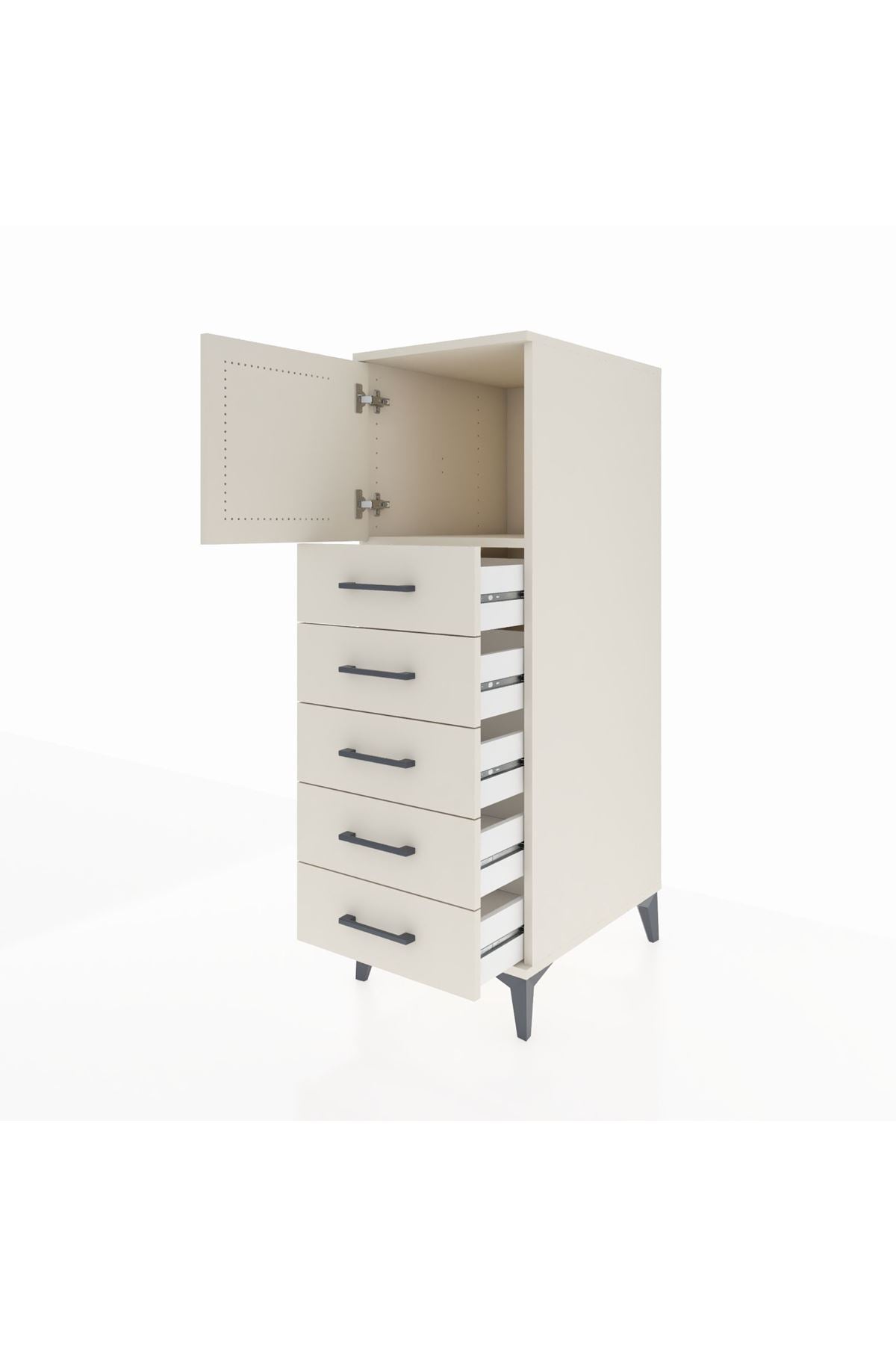 Kronos Dolap Tek Raflı 5 Çekmeceli Tek Kapaklı 44x59x134 Aytaşı-Aytaşı