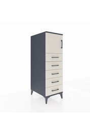Kronos Dolap Tek Raflı 5 Çekmeceli Tek Kapaklı 44x59x134 Antrasit-Aytaşı