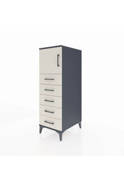 Kronos Dolap Tek Raflı 5 Çekmeceli Tek Kapaklı 44x59x134 Antrasit-Aytaşı