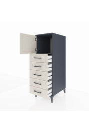 Kronos Dolap Tek Raflı 5 Çekmeceli Tek Kapaklı 44x59x134 Antrasit-Aytaşı