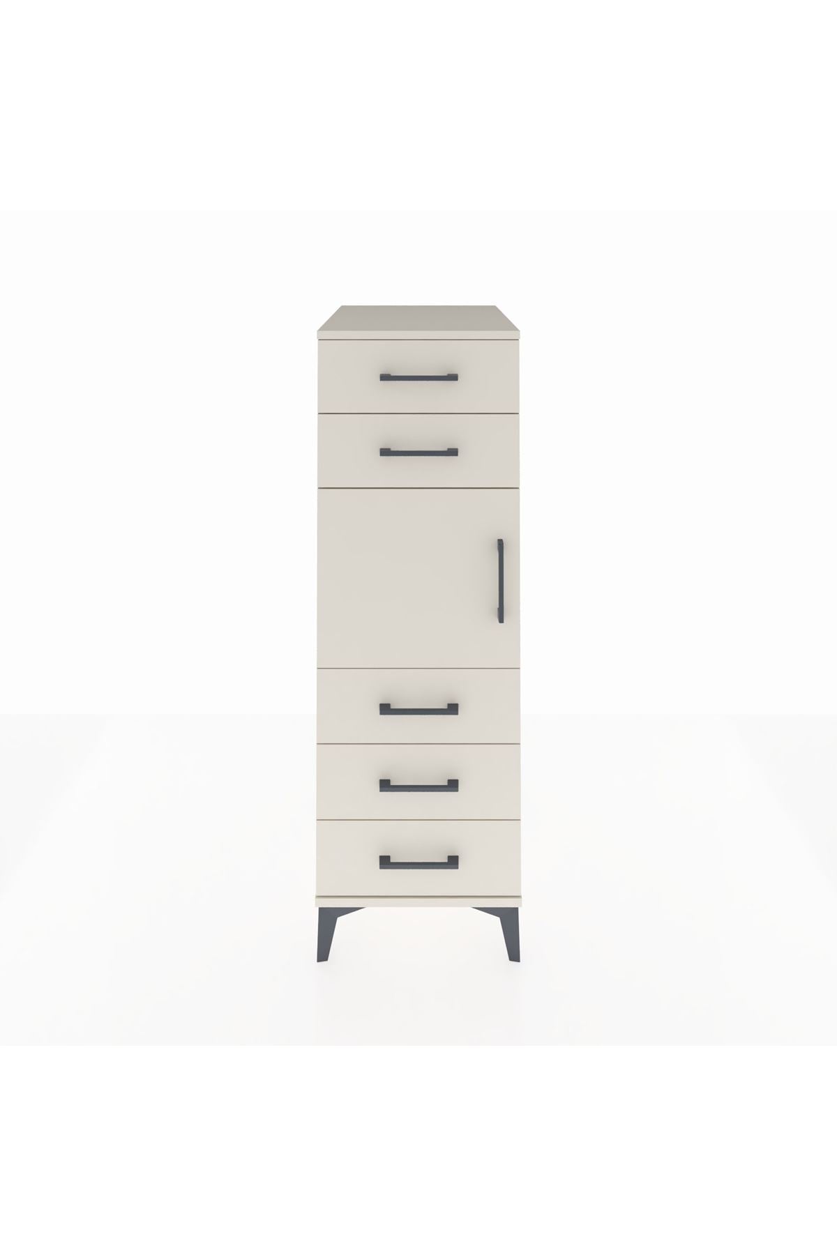 Kronos Dolap Tek Raflı 5 Çekmeceli Tek Kapaklı 44x59x134 Aytaşı-Aytaşı