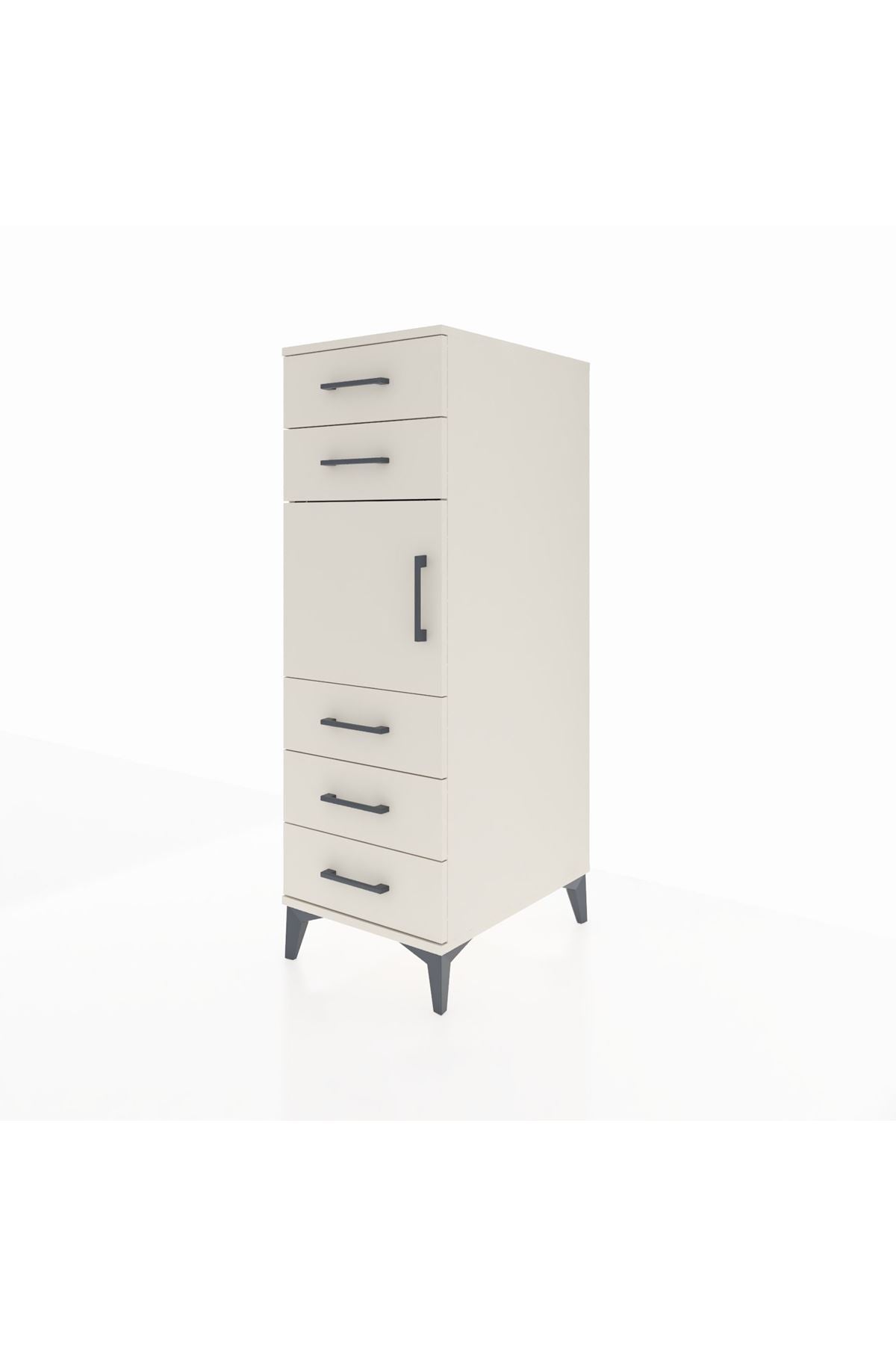 Kronos Dolap Tek Raflı 5 Çekmeceli Tek Kapaklı 44x59x134 Aytaşı-Aytaşı