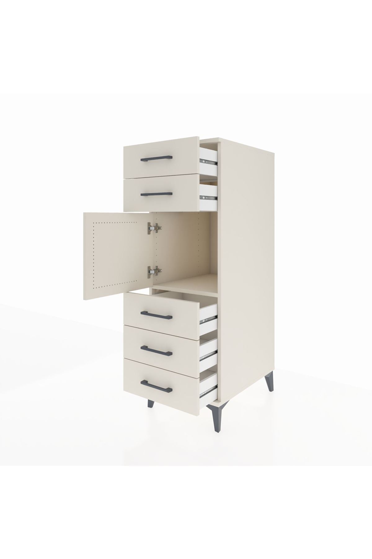 Kronos Dolap Tek Raflı 5 Çekmeceli Tek Kapaklı 44x59x134 Aytaşı-Aytaşı