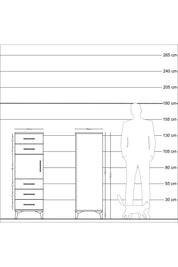 Kronos Dolap Tek Raflı 5 Çekmeceli Tek Kapaklı 44x59x134 Aytaşı-Aytaşı