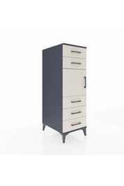 Kronos Dolap Tek Raflı 5 Çekmeceli Tek Kapaklı 44x59x134 Antrasit-Aytaşı