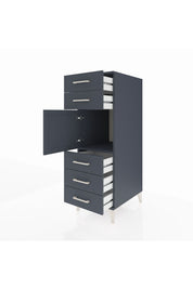 Kronos Dolap Tek Raflı 5 Çekmeceli Tek Kapaklı 44x59x134 Antrasit-Antrasit