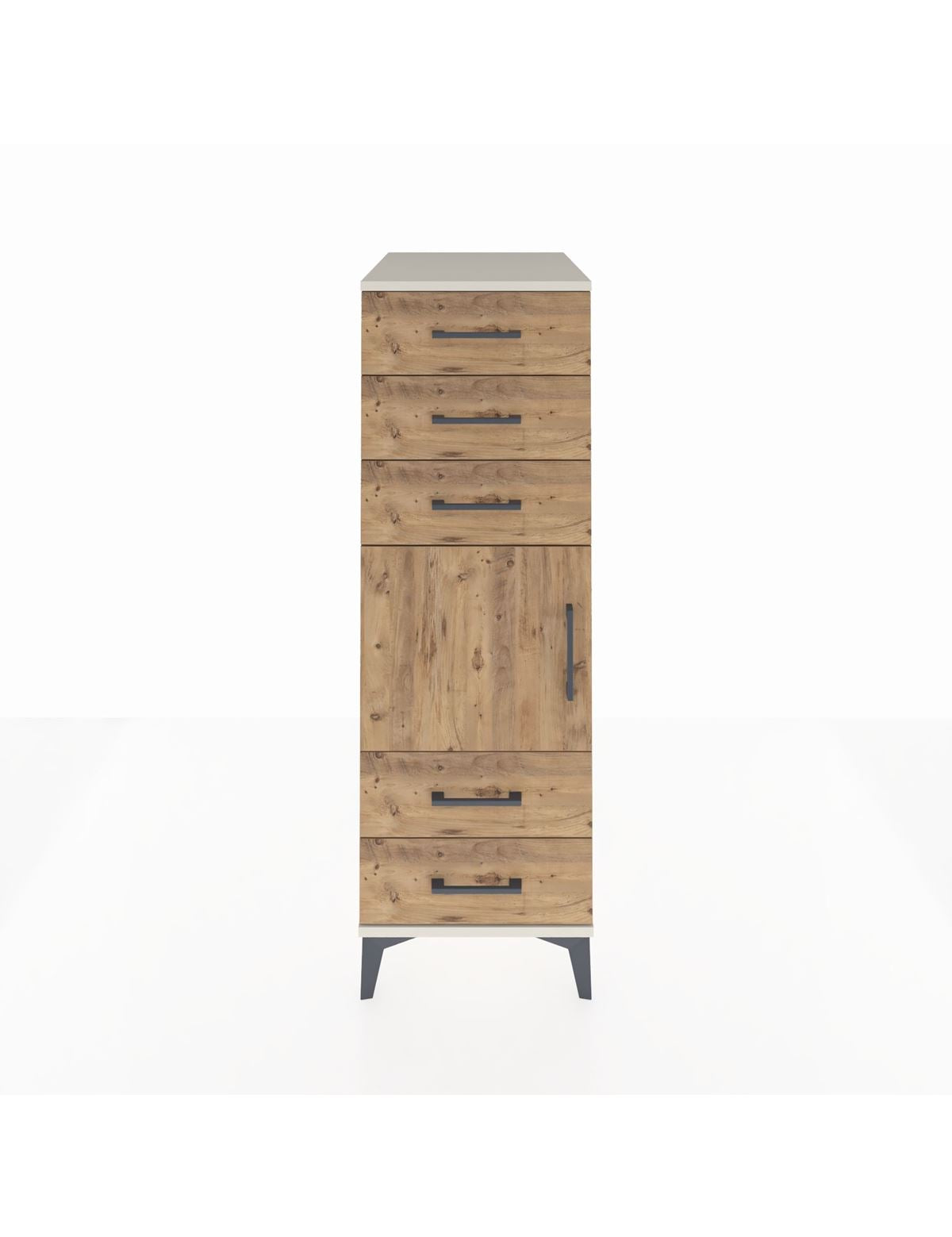 Kronos Dolap Tek Raflı 5 Çekmeceli Tek Kapaklı 44x59x134 Aytaşı-Çam