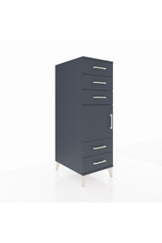 Kronos Dolap Tek Raflı 5 Çekmeceli Tek Kapaklı 44x59x134 Antrasit-Antrasit