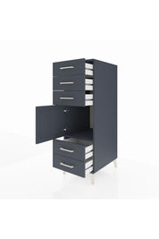 Kronos Dolap Tek Raflı 5 Çekmeceli Tek Kapaklı 44x59x134 Antrasit-Antrasit