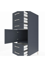 Kronos Dolap Tek Raflı 5 Çekmeceli Tek Kapaklı 44x59x134 Antrasit-Antrasit