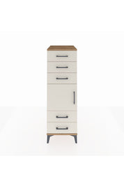 Kronos Dolap Tek Raflı 5 Çekmeceli Tek Kapaklı 44x59x134 Çam-Aytaşı