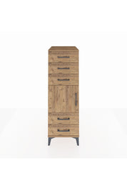 Kronos Dolap Tek Raflı 5 Çekmeceli Tek Kapaklı 44x59x134 Çam-Çam