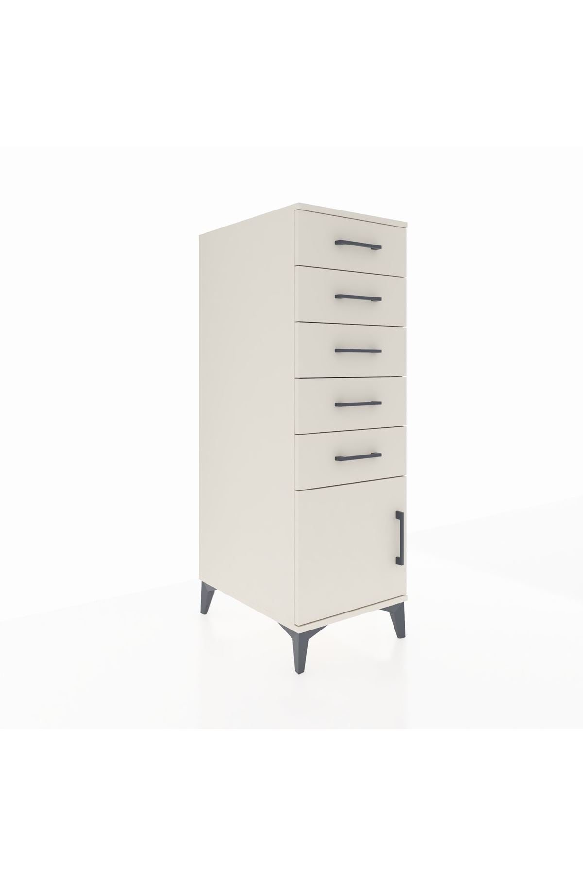 Kronos Dolap 5 Çekmeceli Tek Kapaklı 44x59x134 Aytaşı-Aytaşı