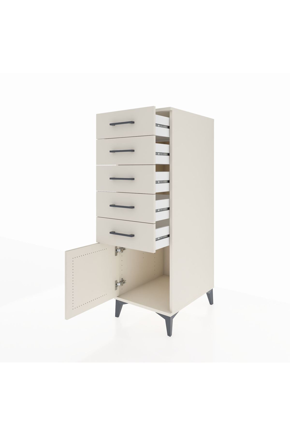 Kronos Dolap 5 Çekmeceli Tek Kapaklı 44x59x134 Aytaşı-Aytaşı