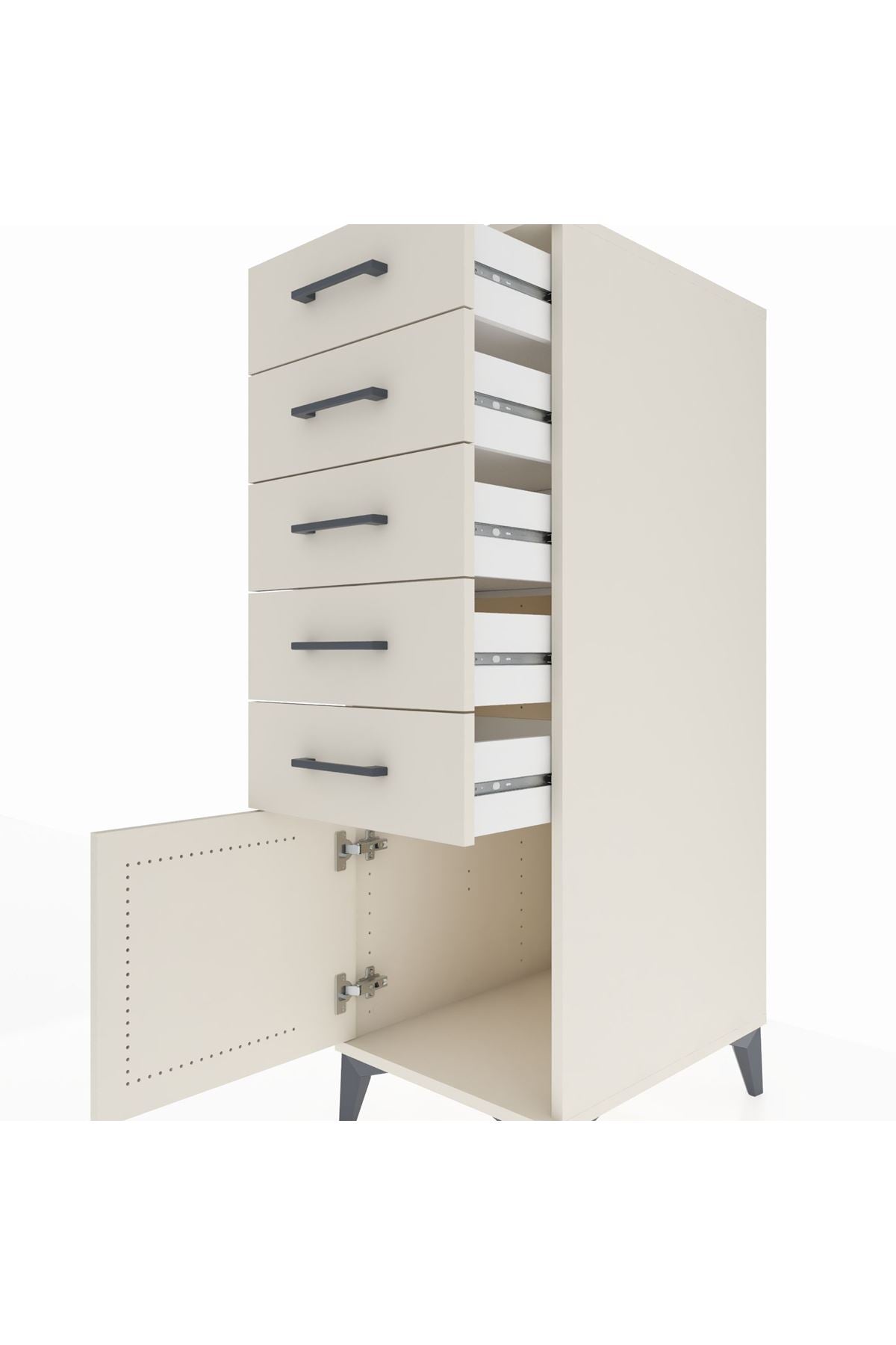 Kronos Dolap 5 Çekmeceli Tek Kapaklı 44x59x134 Aytaşı-Aytaşı