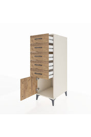 Kronos Dolap 5 Çekmeceli Tek Kapaklı 44x59x134 Aytaşı-Çam