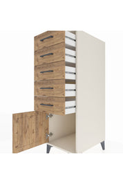 Kronos Dolap 5 Çekmeceli Tek Kapaklı 44x59x134 Aytaşı-Çam