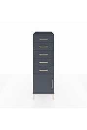 Kronos Dolap 5 Çekmeceli Tek Kapaklı 44x59x134 Antrasit-Antrasit
