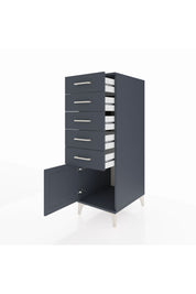 Kronos Dolap 5 Çekmeceli Tek Kapaklı 44x59x134 Antrasit-Antrasit