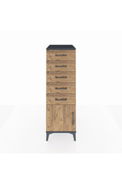 Kronos Dolap 5 Çekmeceli Tek Kapaklı 44x59x134 Antrasit-Çam