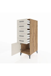 Kronos Dolap 5 Çekmeceli Tek Kapaklı 44x59x134 Çam-Aytaşı