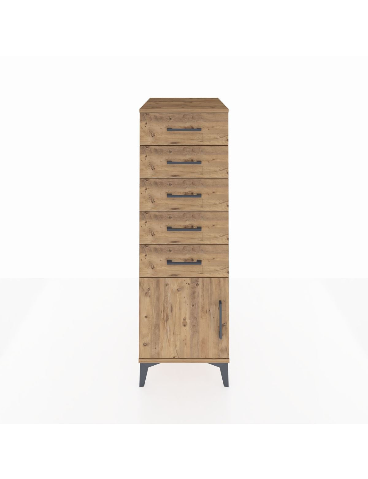 Kronos Dolap 5 Çekmeceli Tek Kapaklı 44x59x134 Çam-Çam