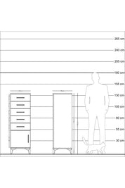 Kronos Dolap 5 Çekmeceli Tek Kapaklı 44x59x134 Çam-Çam