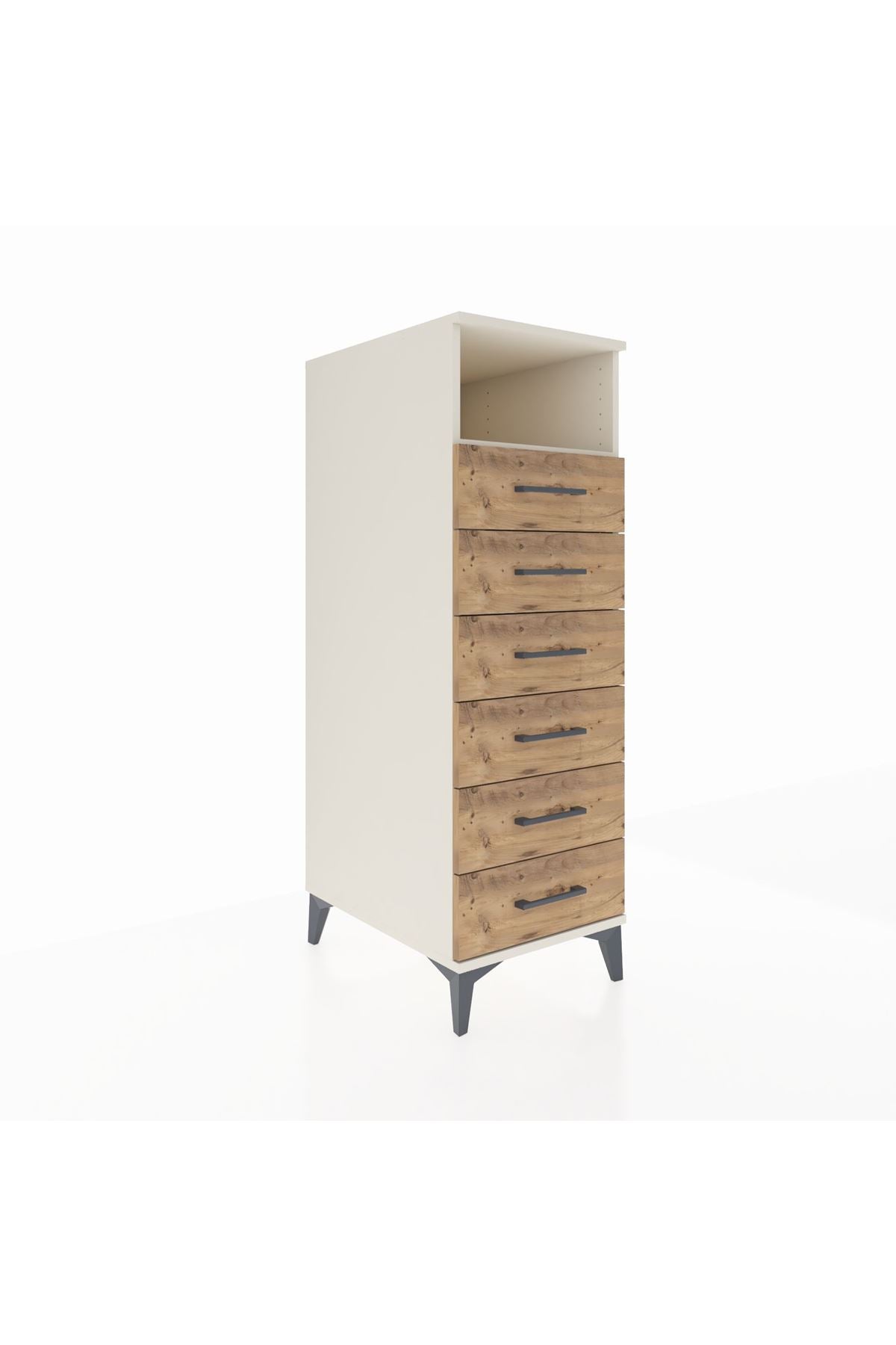Kronos Dolap Tek Raflı 6 Çekmeceli 44x59x134 Aytaşı-Çam
