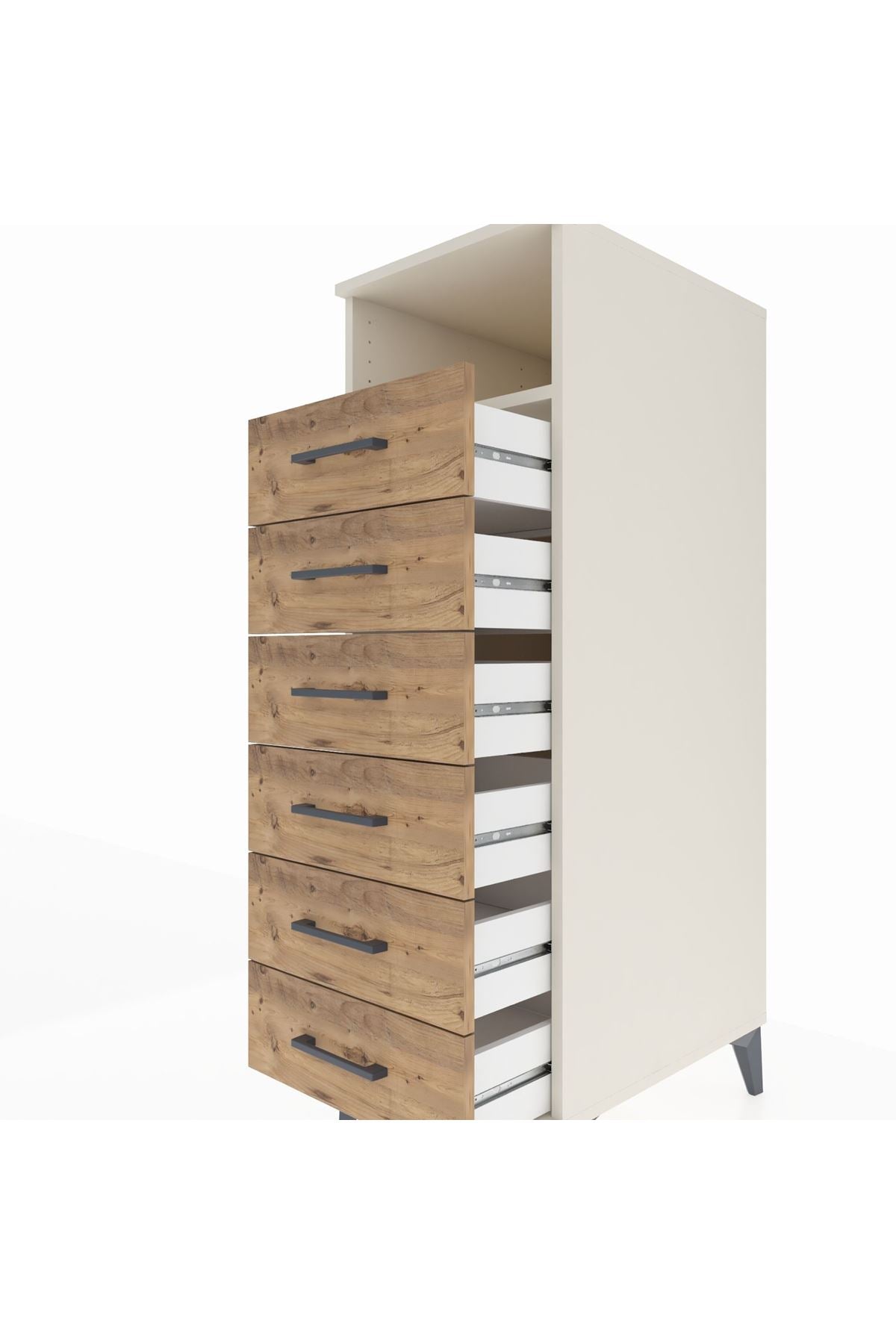 Kronos Dolap Tek Raflı 6 Çekmeceli 44x59x134 Aytaşı-Çam