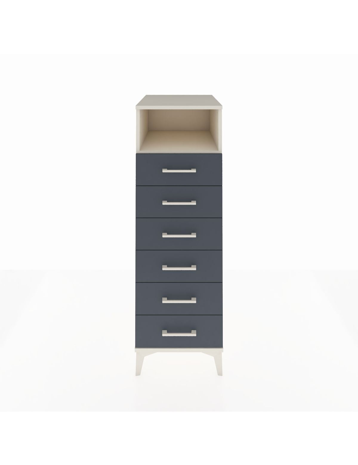 Kronos Dolap Tek Raflı 6 Çekmeceli 44x59x134 Aytaşı-Antrasit