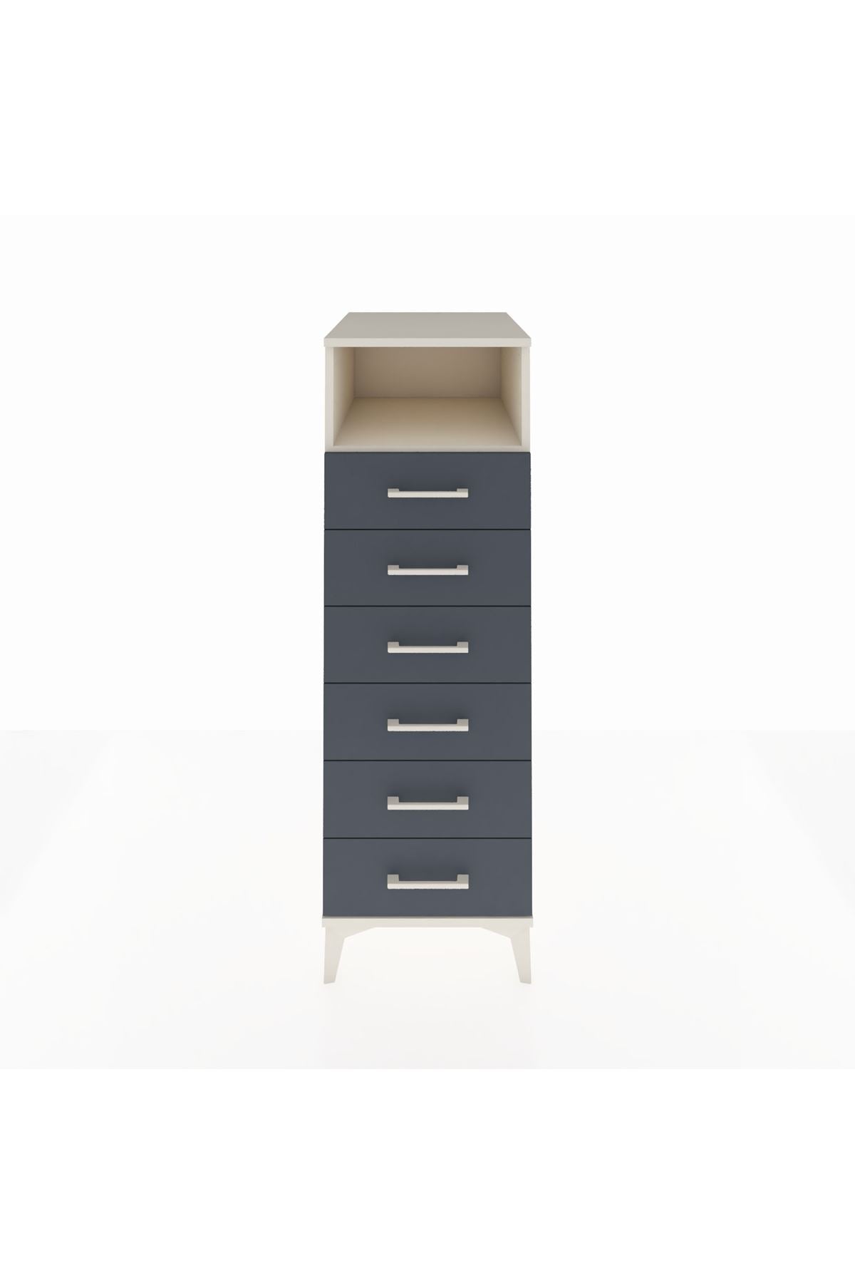 Kronos Dolap Tek Raflı 6 Çekmeceli 44x59x134 Aytaşı-Antrasit