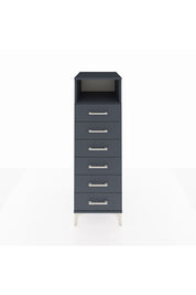 Kronos Dolap Tek Raflı 6 Çekmeceli 44x59x134 Antrasit-Antrasit