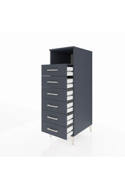 Kronos Dolap Tek Raflı 6 Çekmeceli 44x59x134 Antrasit-Antrasit