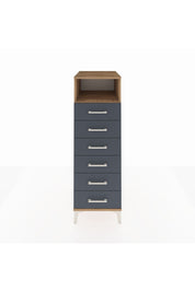 Kronos Dolap Tek Raflı 6 Çekmeceli 44x59x134 Çam-Antrasit