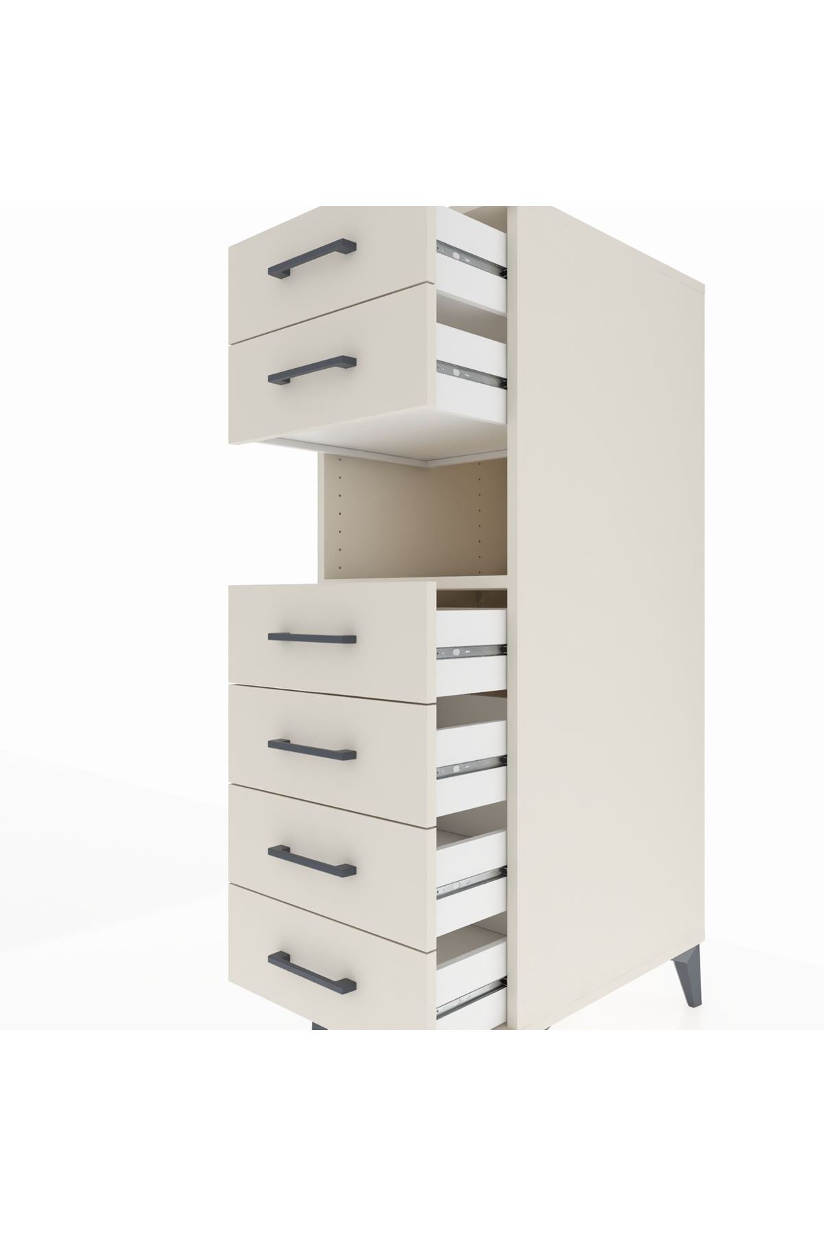 Kronos Dolap Tek Raflı 6 Çekmeceli 44x59x134 Aytaşı-Aytaşı