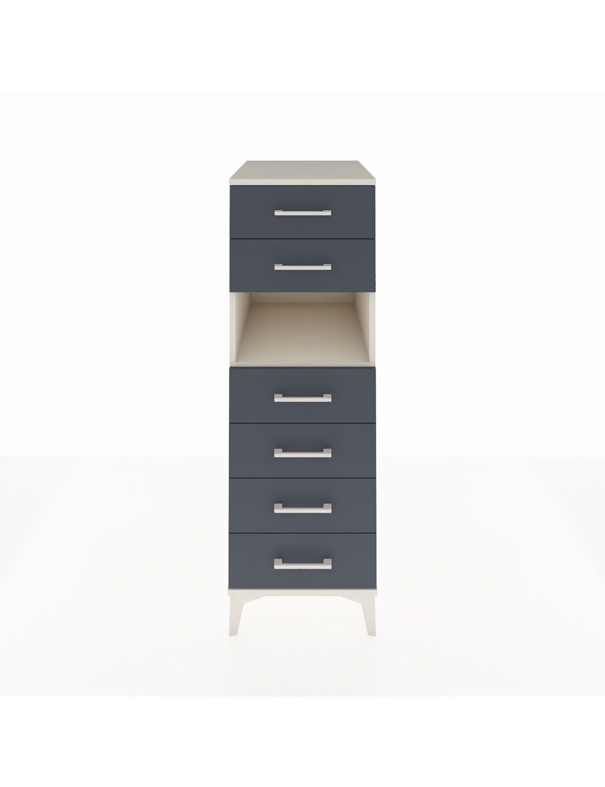 Kronos Dolap Tek Raflı 6 Çekmeceli 44x59x134 Aytaşı-Antrasit