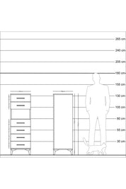 Kronos Dolap Tek Raflı 6 Çekmeceli 44x59x134 Aytaşı-Antrasit