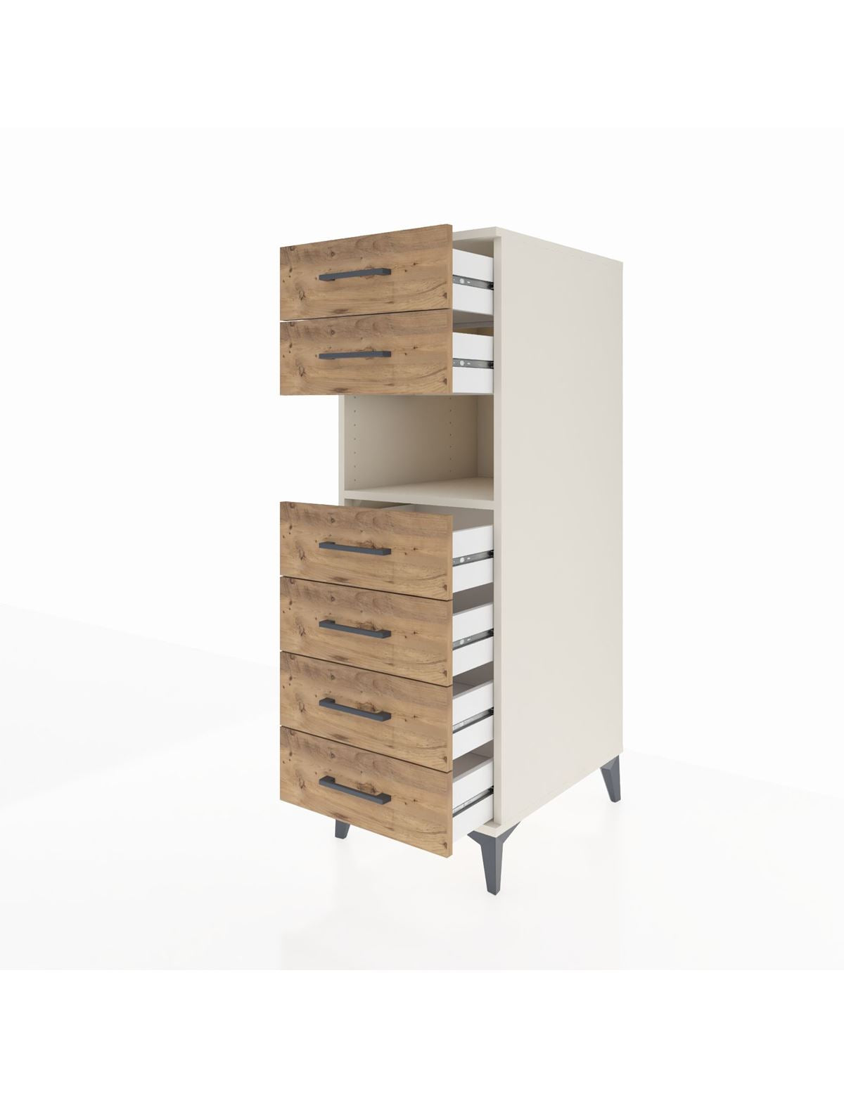 Kronos Dolap Tek Raflı 6 Çekmeceli 44x59x134 - S82M064V3C