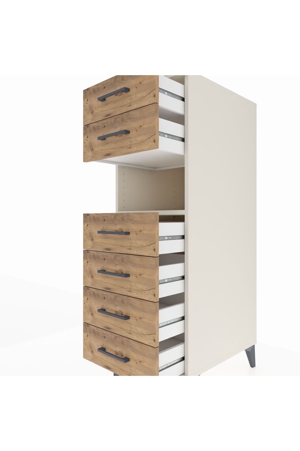 Kronos Dolap Tek Raflı 6 Çekmeceli 44x59x134 Aytaşı-Çam