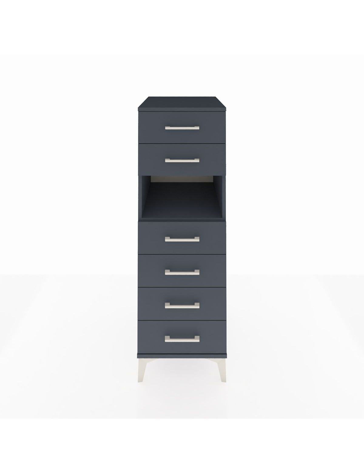 Kronos Dolap Tek Raflı 6 Çekmeceli 44x59x134 Antrasit-Antrasit