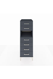Kronos Dolap Tek Raflı 6 Çekmeceli 44x59x134 Antrasit-Antrasit