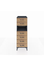 Kronos Dolap Tek Raflı 6 Çekmeceli 44x59x134 Antrasit-Çam