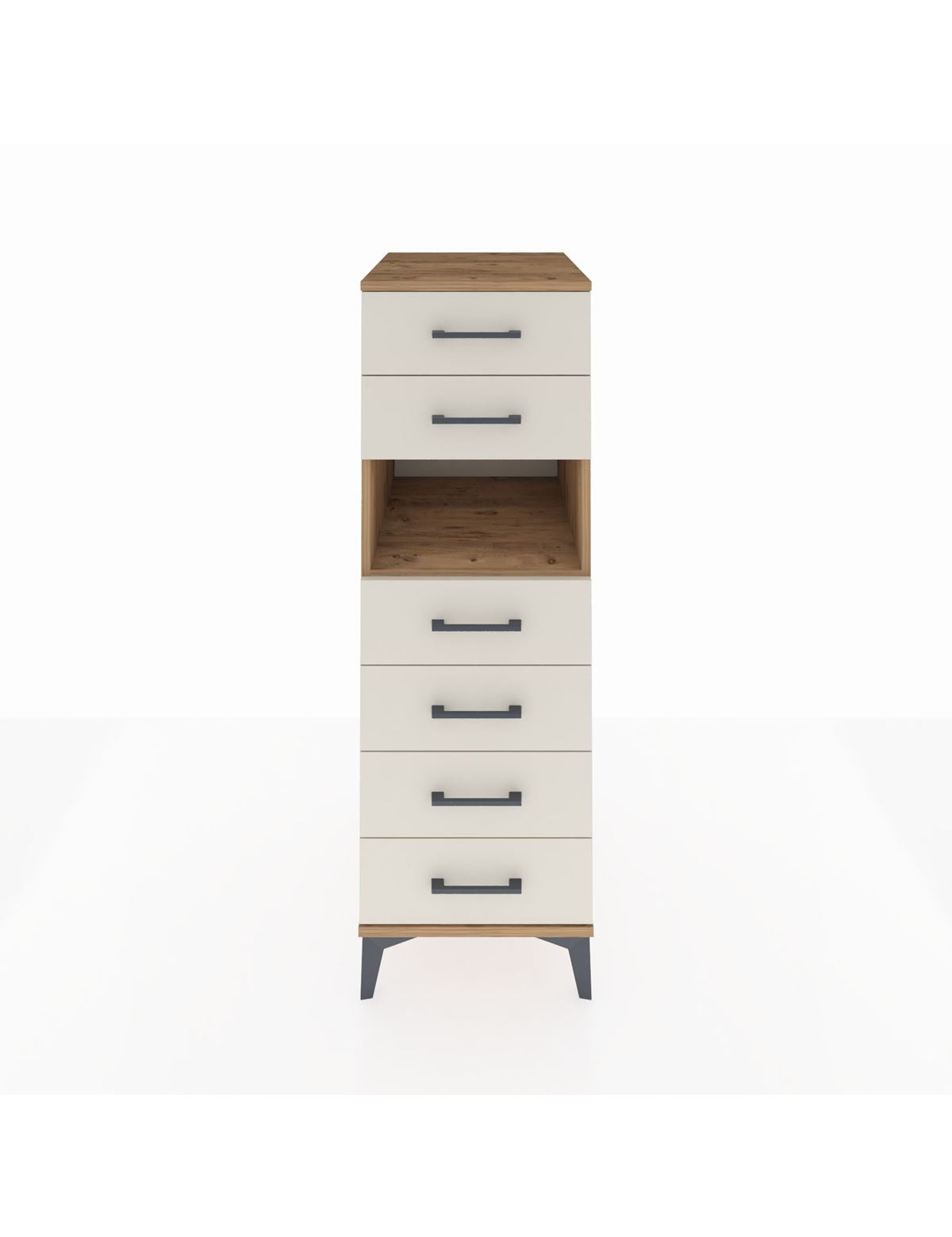 Kronos Dolap Tek Raflı 6 Çekmeceli 44x59x134 Çam-Aytaşı