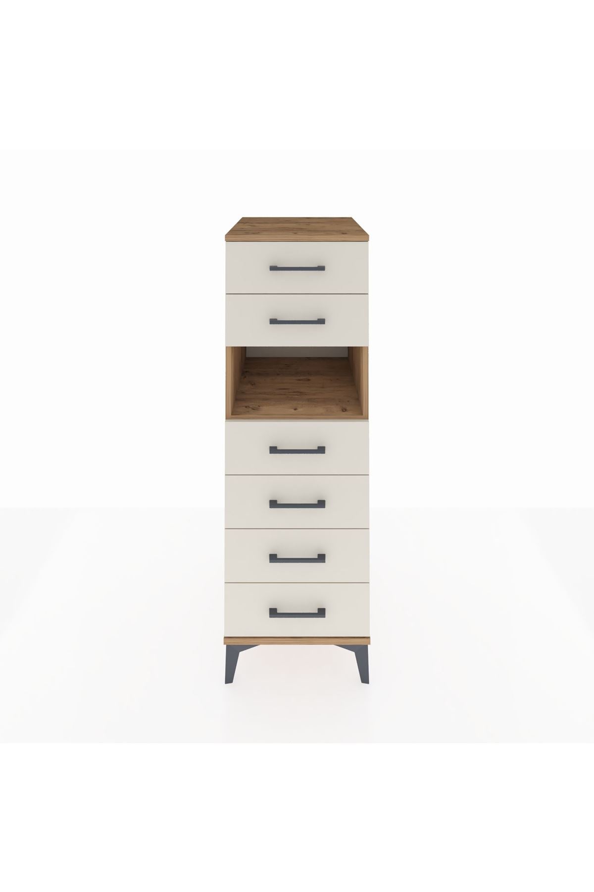 Kronos Dolap Tek Raflı 6 Çekmeceli 44x59x134 Çam-Aytaşı