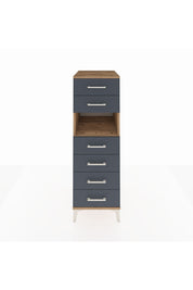 Kronos Dolap Tek Raflı 6 Çekmeceli 44x59x134 Çam-Antrasit