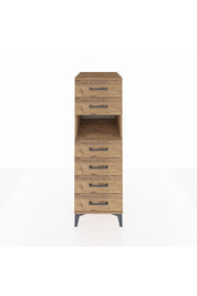 Kronos Dolap Tek Raflı 6 Çekmeceli 44x59x134 Çam-Çam