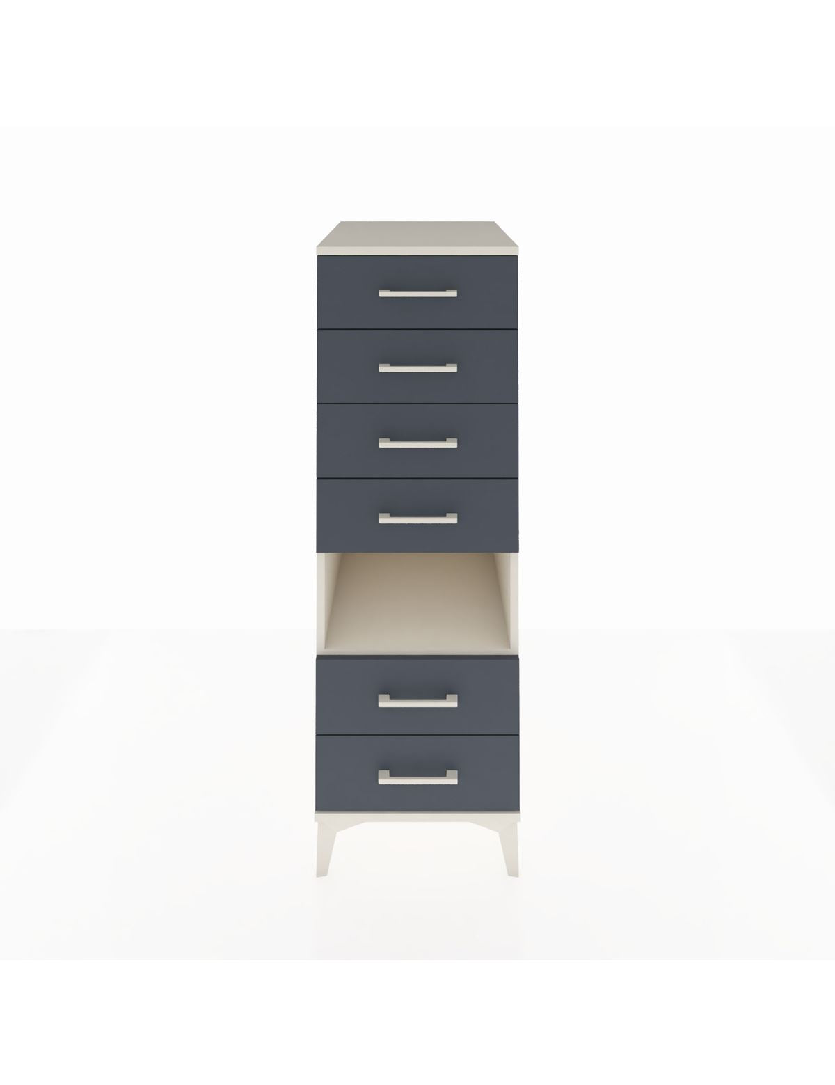 Kronos Dolap Tek Raflı 6 Çekmeceli 44x59x134 Aytaşı-Antrasit