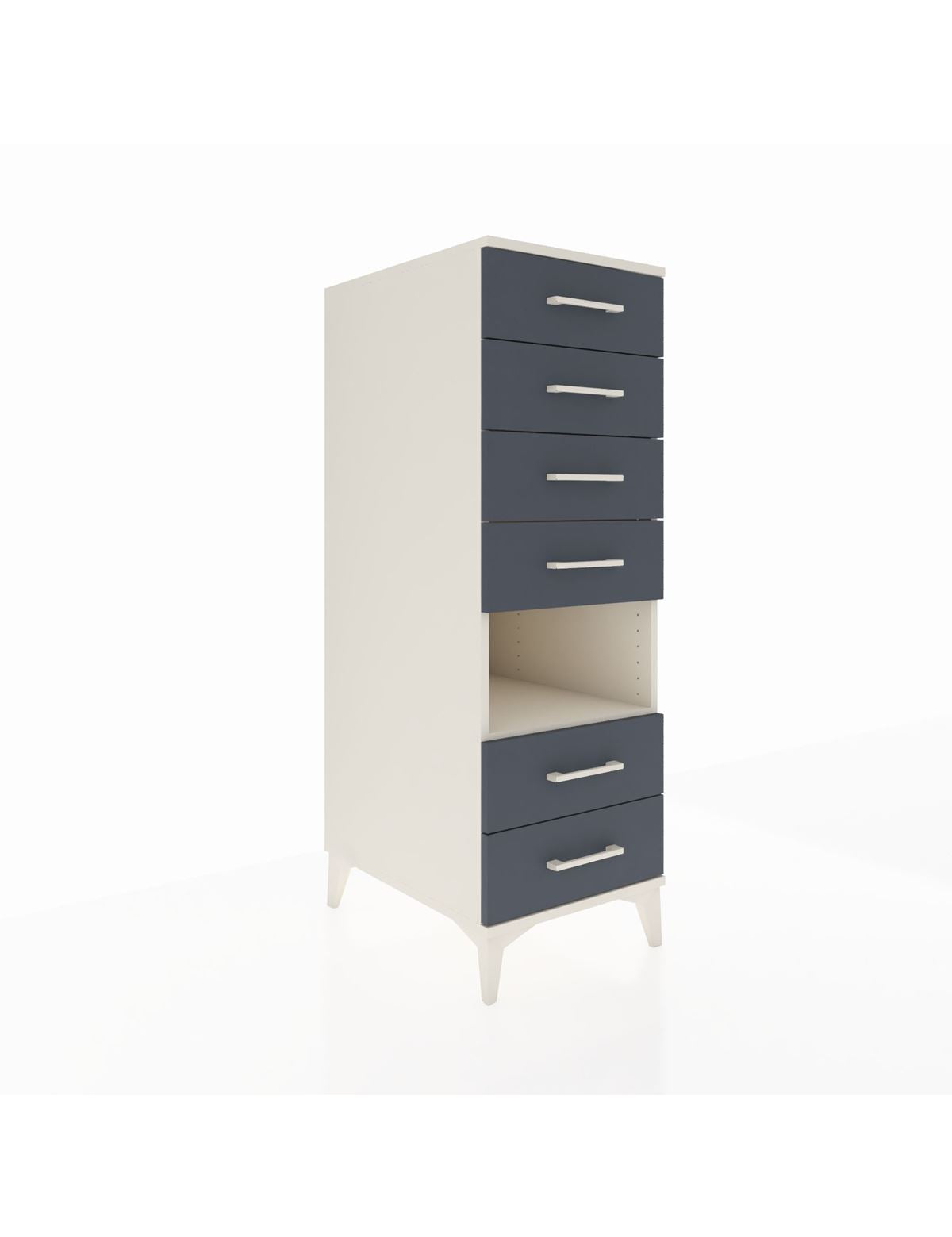 Kronos Dolap Tek Raflı 6 Çekmeceli 44x59x134 Aytaşı-Antrasit