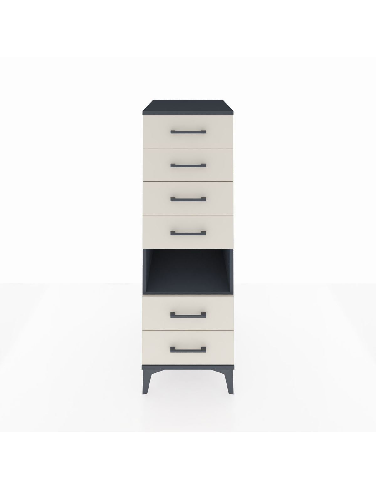 Kronos Dolap Tek Raflı 6 Çekmeceli 44x59x134 Antrasit-Aytaşı