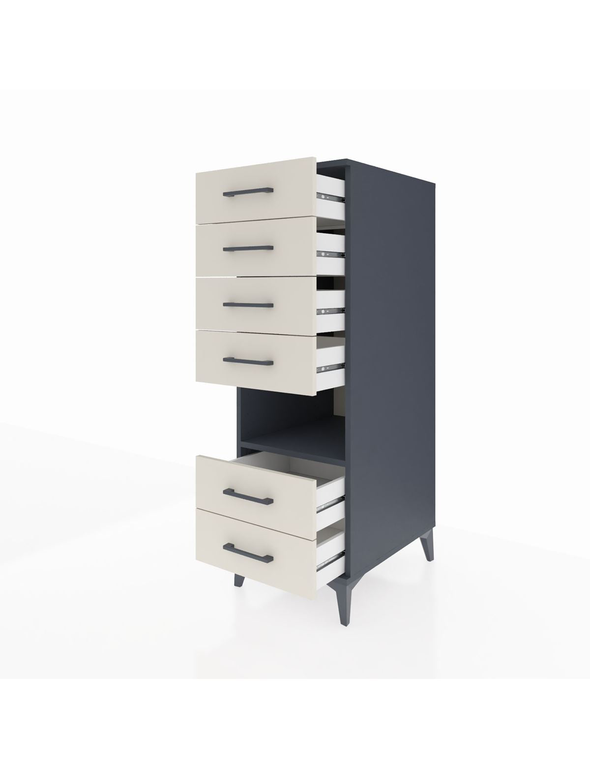 Kronos Dolap Tek Raflı 6 Çekmeceli 44x59x134 - S82M065V4C